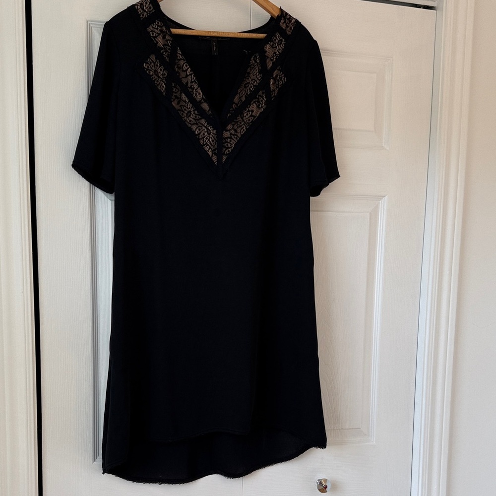 BCBGMaxAzria Black Tunic with Lace Detail